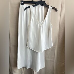 Vintage Farr West Two-Piece White Silky Slip Set – Size Small